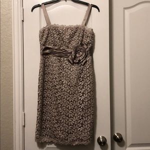Taupe lace dress